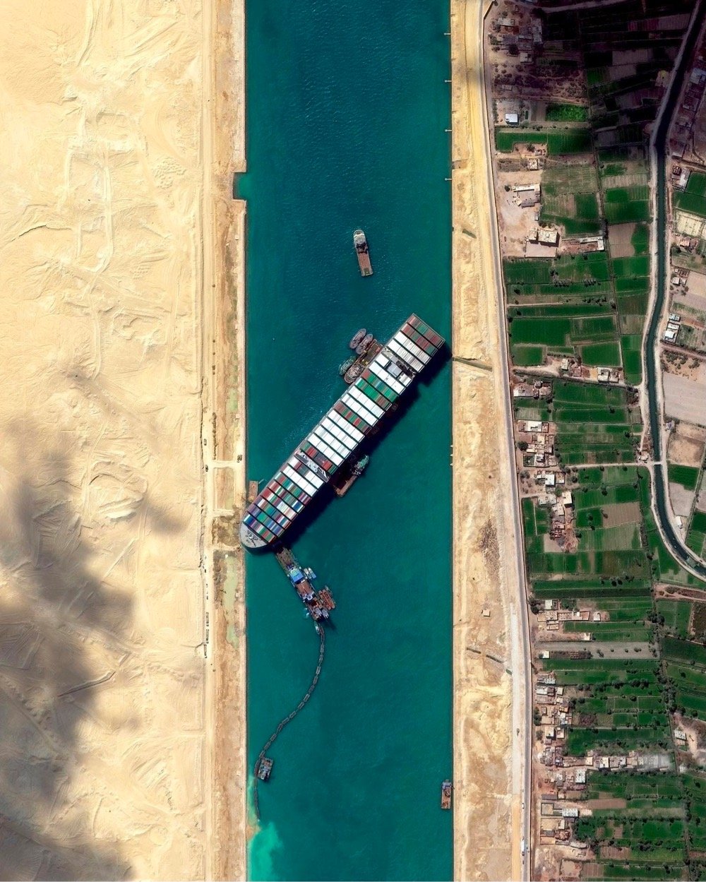 a ship called the Ever Given is stuck in the Suez Canal