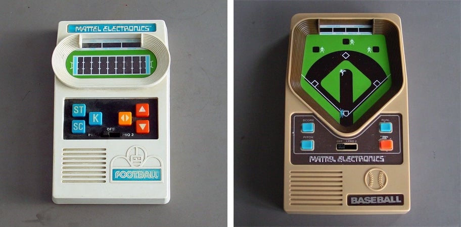 football and baseball handheld electronic games from the 70s