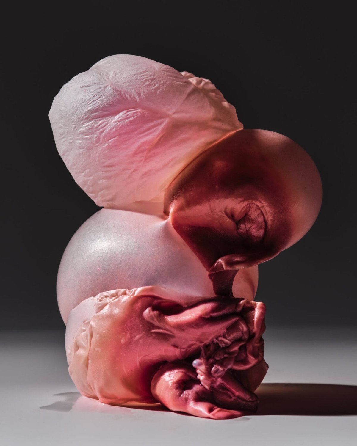 half-popped bubblegum that looks like mangled flesh